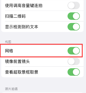 绵竹苹果手机维修网点分享iPhone如何开启九宫格构图功能